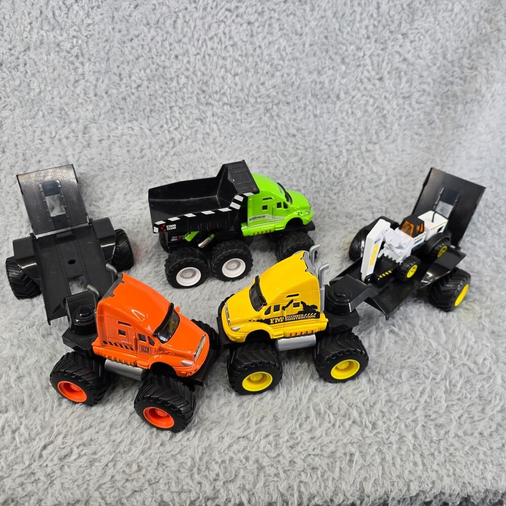 Maisto Builder Zone Quarry Monsters Truck Lot Dump Semi Trailer Excavator